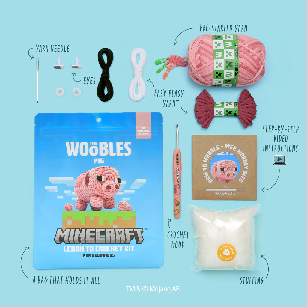 Minecraft Pig Crochet Kit - Image 3
